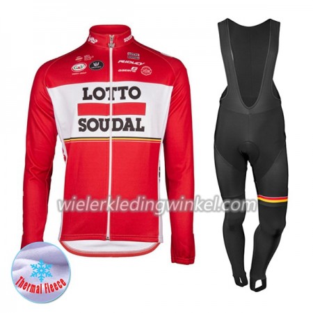 Set Fietsshirt Lange Mouw + Lange Koersbroek 2017 Lotto Soudal N001 Winter Thermal Fleece